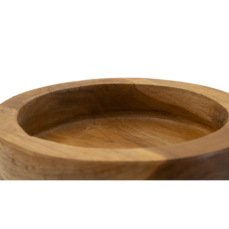 Set Tasche Erusi Simple In Teak Ric.cm ø15x9,5 (pezzi Unici-non Ripiani In Serie)