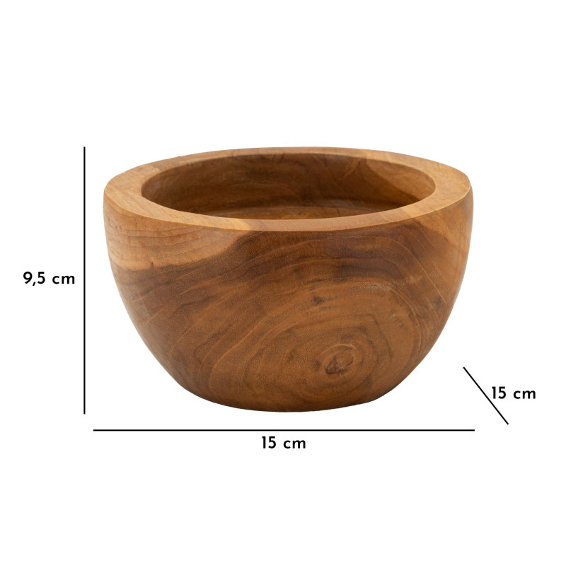 Set Tasche Erusi Simple In Teak Ric.cm ø15x9,5 (pezzi Unici-non Ripiani In Serie)