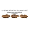Set Tasche Geris In Teak Riciclato cm ø 35x7 (pezzi Unici - Non Ripiani In Serie)