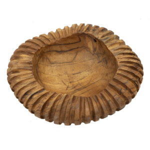 Zoom Set Tasche Geris In Teak Riciclato cm ø 29x7 (pezzi Unici - Non Ripiani In Serie)
