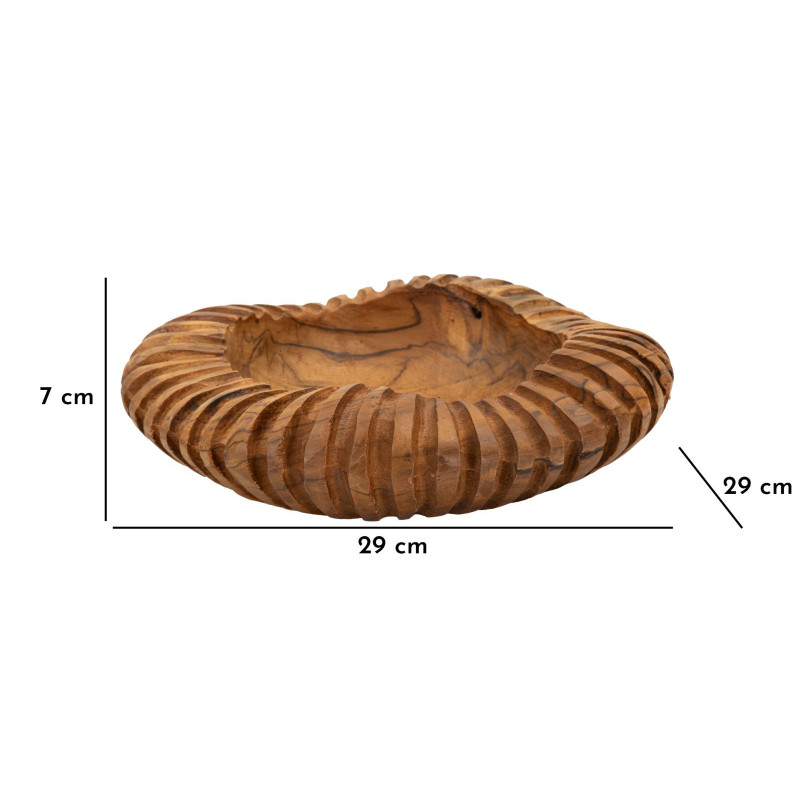 Set Tasche Geris In Teak Riciclato cm ø 29x7 (pezzi Unici - Non Ripiani In Serie)