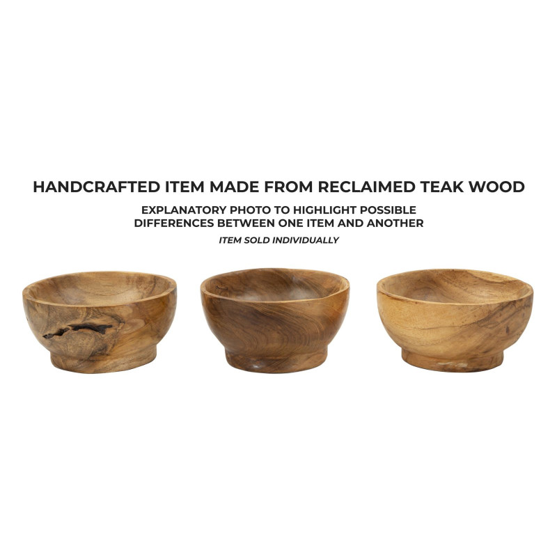 Set Tasche Butot In Teak Ric. cm ø 15x8 (pezzi Unici - Non Ripiani In Serie)