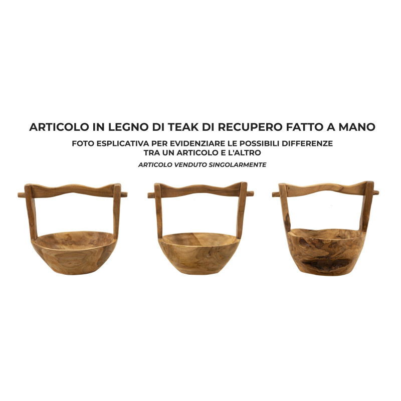 Set Tasche Timbo In Teak Riciclato cm 32x25x27 (pezzi Unici - Non Ripiani In Serie)