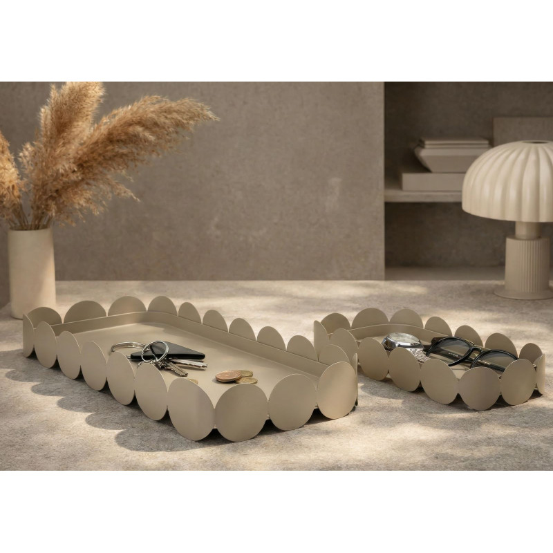 Set Tasche Saturno Rettangolare Tortora Coppia cm 40x16,5x4,5-29x12x4,5