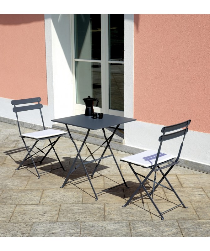 Set di tavolo e due sedie Bistro MOIA in ferro vari colori