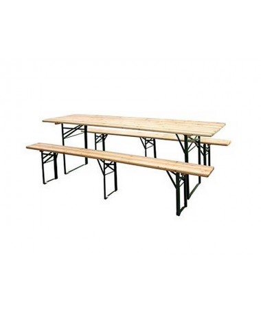 Set birreria MOIA B3 1 tavolo 200x70 2 panche ferro e legno di abete