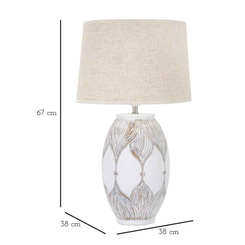 Lampadelle A Da Tavolo Resina Ovale Atene cm ø 38x67