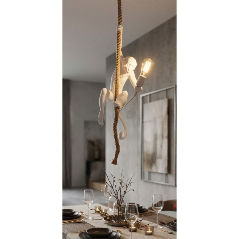 Lampadelle Ario Monkey Bianco cm ø 27x32x60