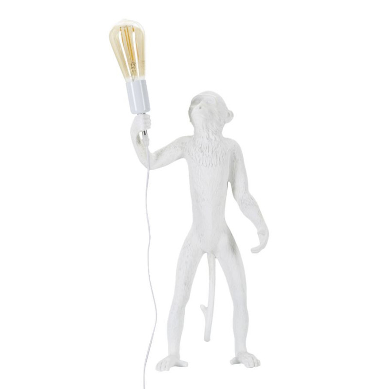 Lampadelle A Da Tavolo Monkey Bianco cm ø 26x34x55