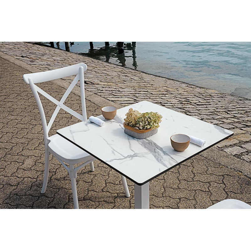 Piano tavolo HPL 70x70 rilievo ardesia Moia resistente