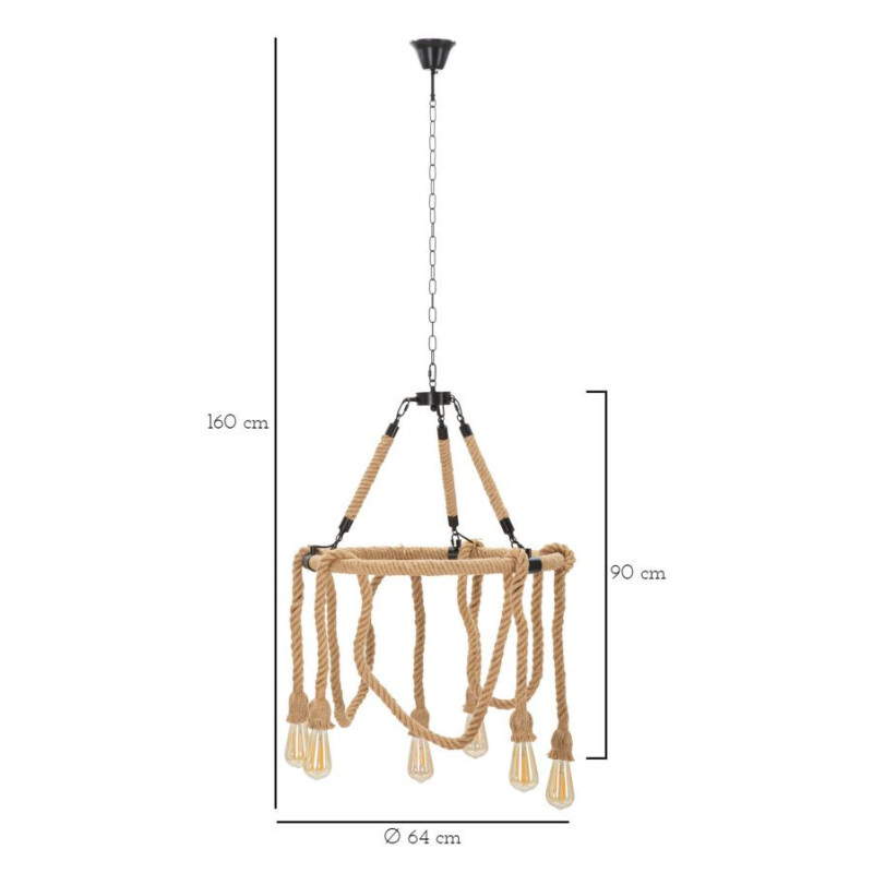 Lampadelle Ario Rope Circle cm ø 64x90