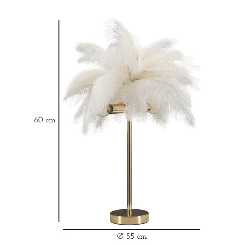Lampadelle A Da Tavolo Palm Bianca cm ø 40x55