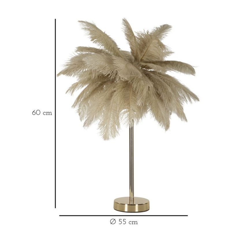 Lampadelle A Da Tavolo Palm Cammello cm ø 55x60