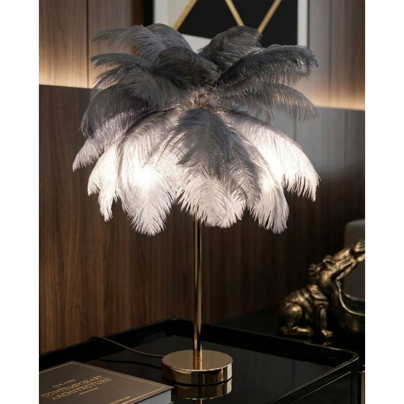 Lampadelle A Da Tavolo Palm Grigia cm ø 55x60