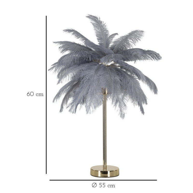 Lampadelle A Da Tavolo Palm Grigia cm ø 55x60