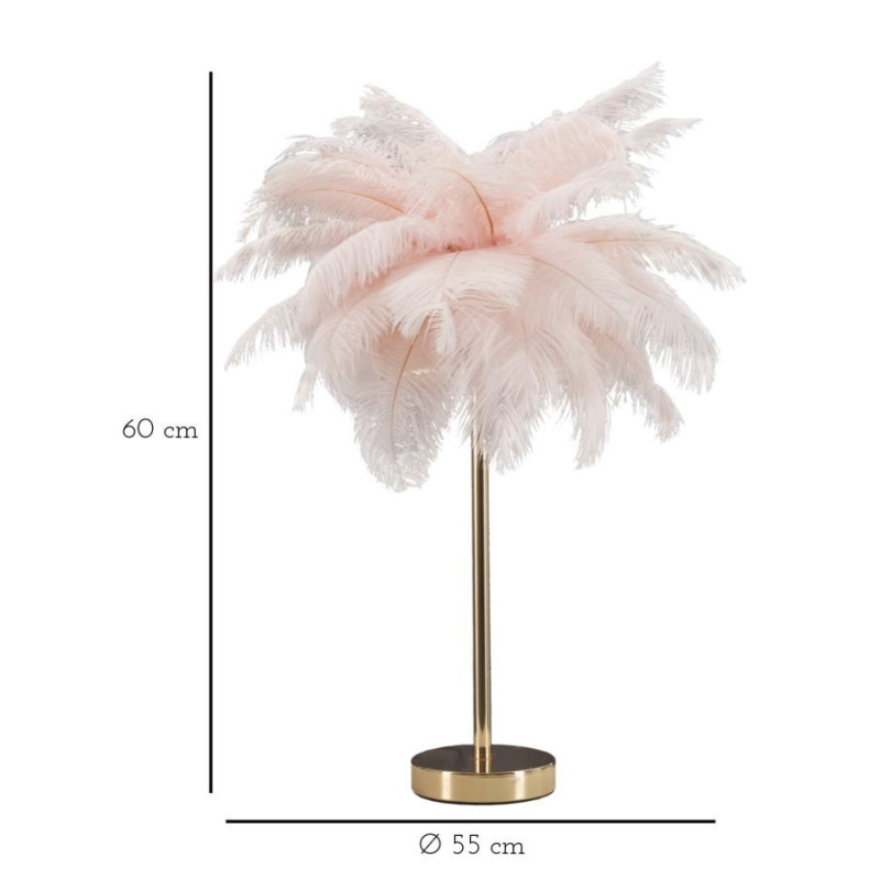 Lampadelle A Da Tavolo Palm Rosa cm ø 40x55