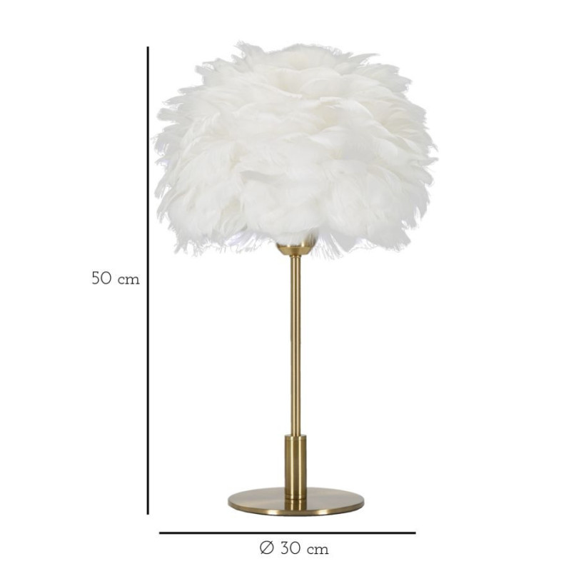 Lampadelle A Da Tavolo Ball Feather cm ø 30x50
