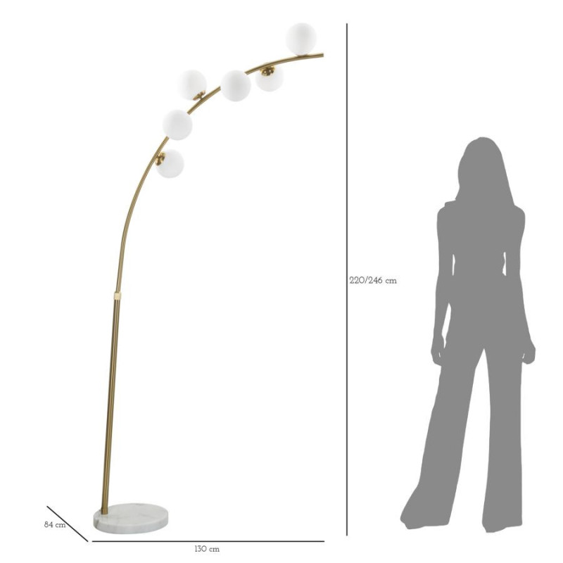 Lampadelle A Da Terra Glamy Arc 6 Luci cm 130x45x220-246