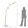 Lampadelle A Da Terra Glamy Arc 6 Luci cm 130x45x220-246
