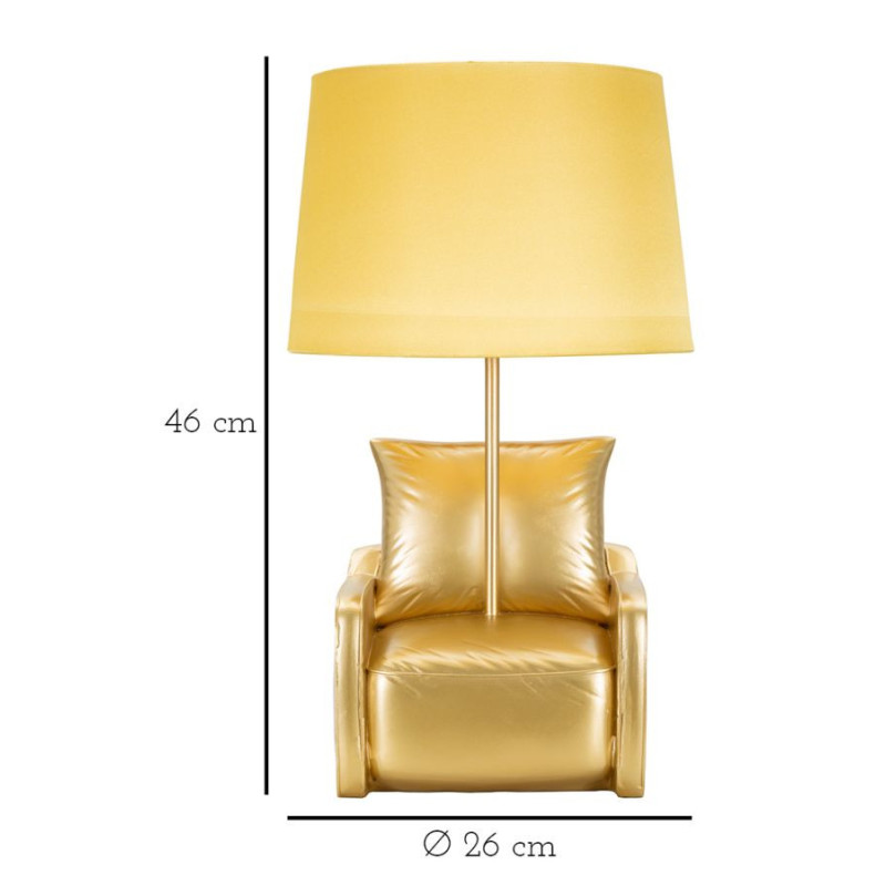 Lampadelle A Da Comodino Midcentury Gialla cm ø 26x46