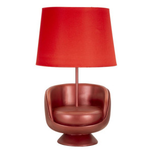 Lampadelle A Da Comodino Midcentury Rossa cm ø 26x43