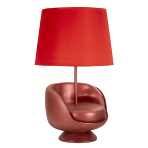Zoom Lampadelle A Da Comodino Midcentury Rossa cm ø 26x43