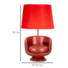 Lampadelle A Da Comodino Midcentury Rossa cm ø 26x43