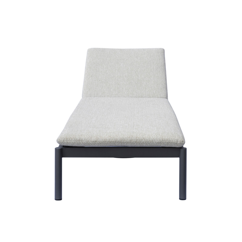 Lettino da Giardino Alluminio Antracite con Cuscino Grigio