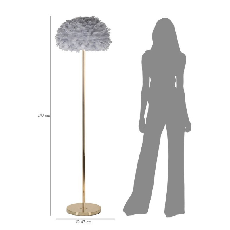 Lampadelle A Da Terra Feathers Slim Grigia cm ø 43x170
