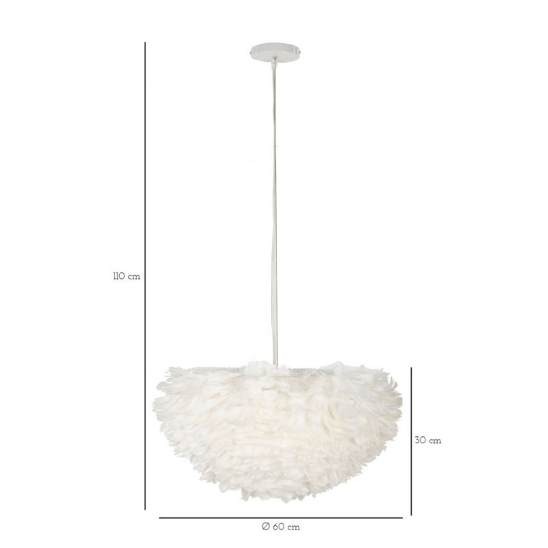 Lampadelle Ario Feather cm ø 60x30 (altezza Con Filo cm 110)