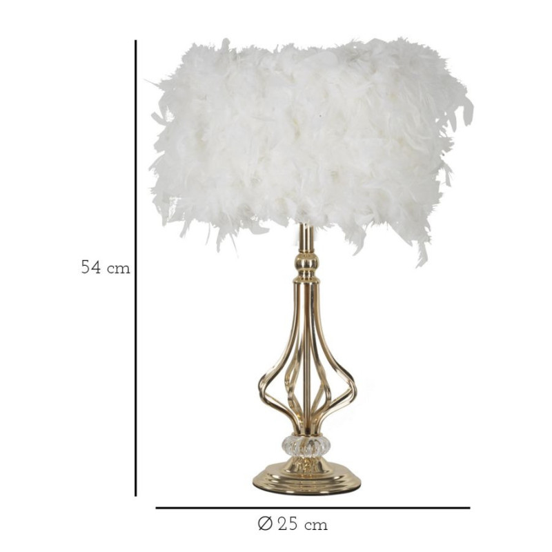 Lampadelle A Da Tavolo Tarty Bianca cm ø 25x54