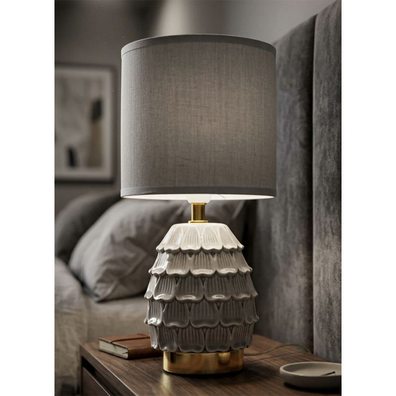 Lampadelle A Da Comodino Pigny Grigia cm ø 15x30,5