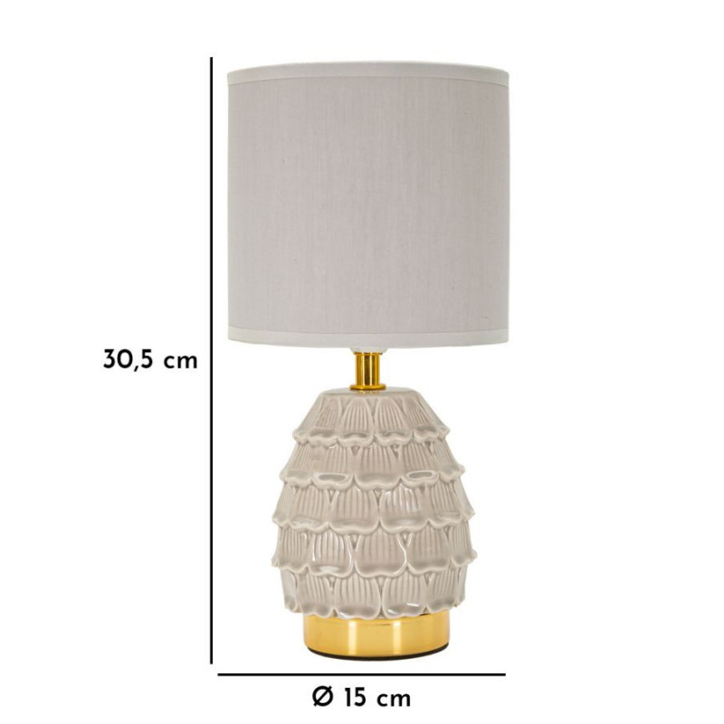 Lampadelle A Da Comodino Pigny Grigia cm ø 15x30,5