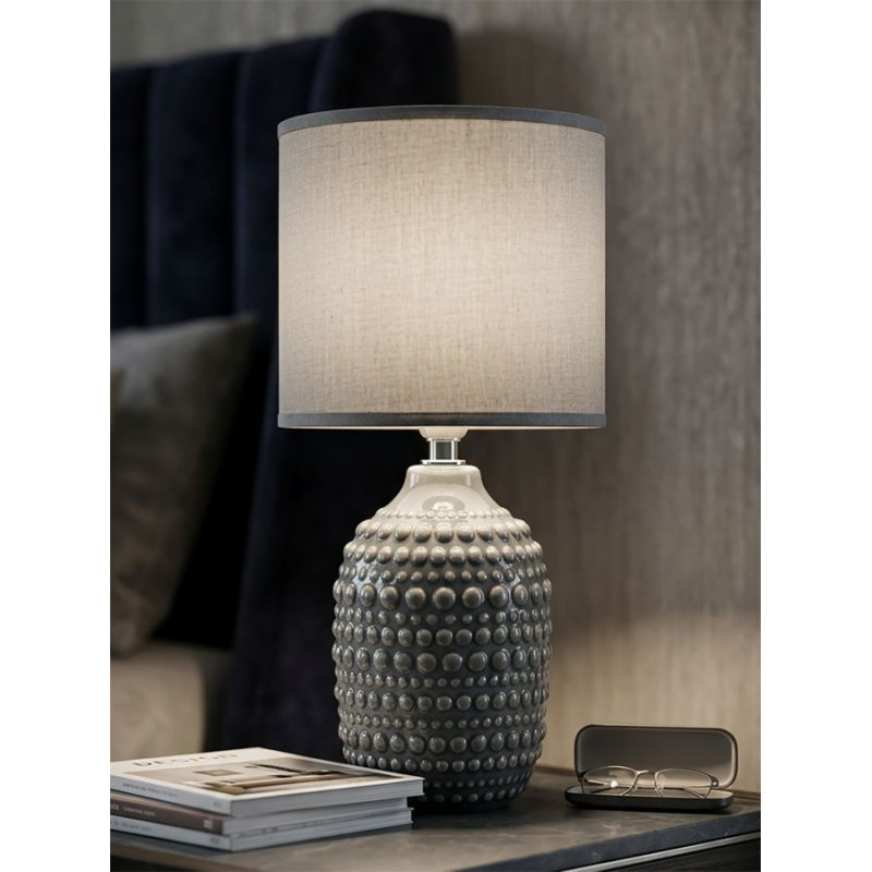 Lampadelle A Da Comodino Points Grigia cm ø 15x30,5
