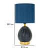 Lampadelle A Da Comodino Flavi Blu cm ø 15x30,5