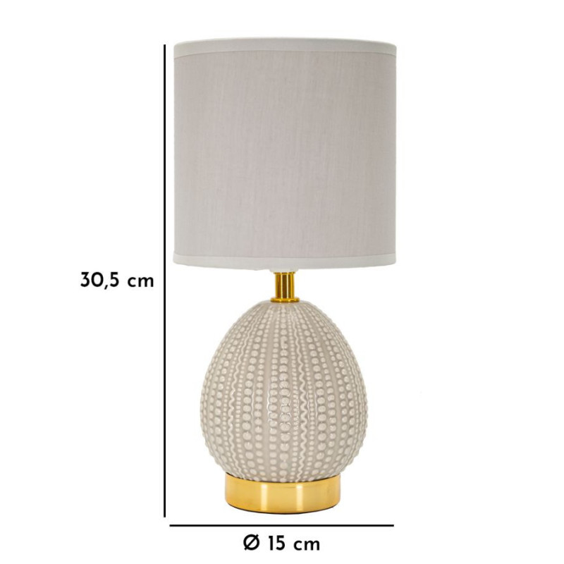 Lampadelle A Da Comodino Flavi Grigia cm ø 15x30,5