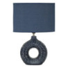 Lampadelle A Da Tavolo Seta Blu cm 28,5x15x43