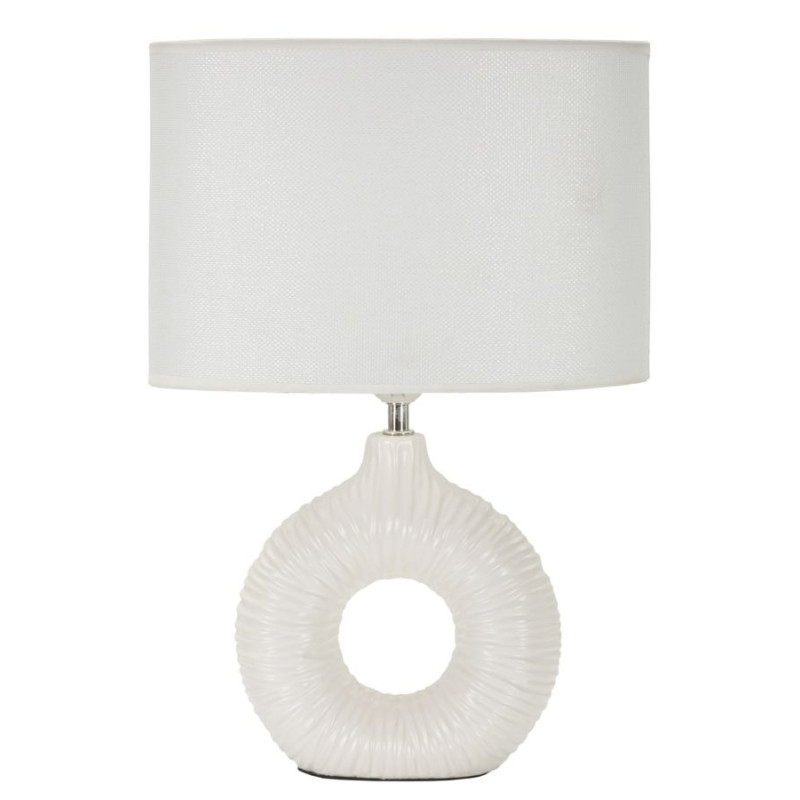 Lampadelle A Da Tavolo Seta Bianca cm 28,5x15x43