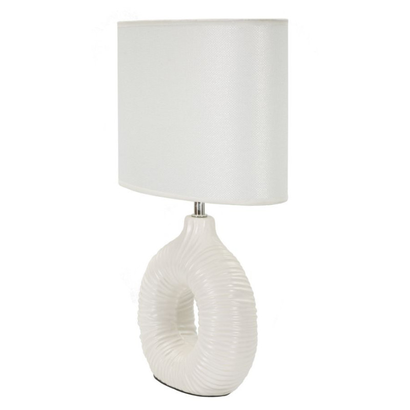 Lampadelle A Da Tavolo Seta Bianca cm 28,5x15x43