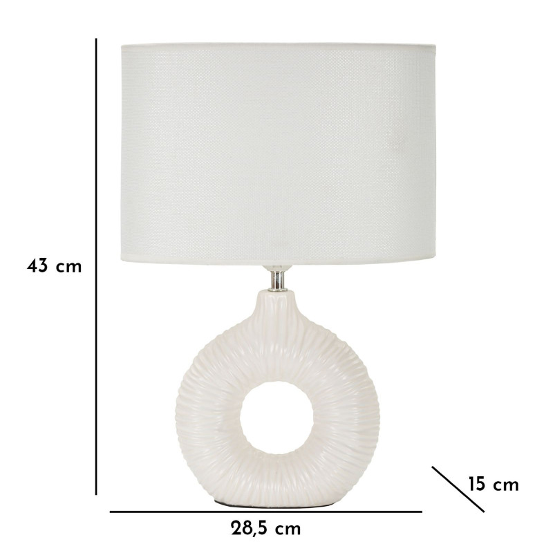 Lampadelle A Da Tavolo Seta Bianca cm 28,5x15x43