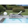 Lettino da Giardino Alluminio Antracite con Cuscino Grigio