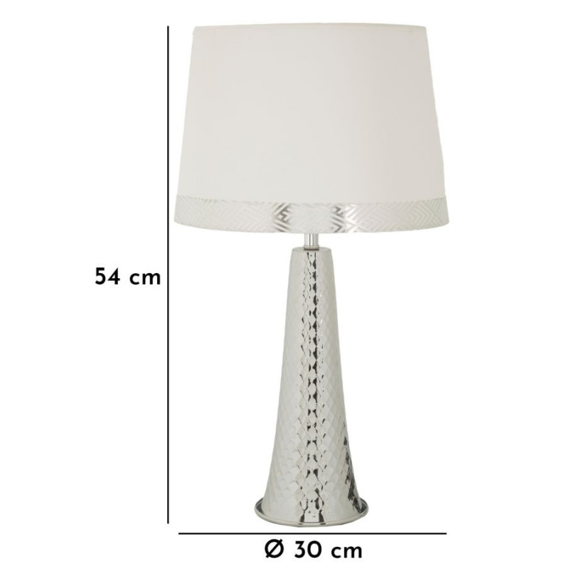 Lampadelle A Da Tavolo Tower Argento cm ø 30x54