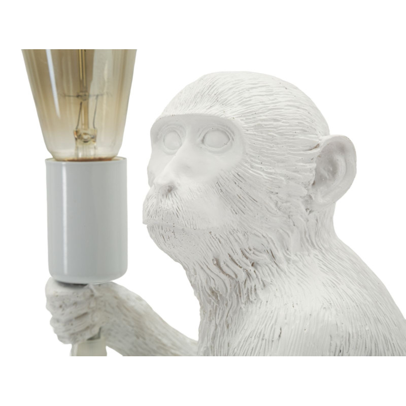 Lampadelle A Da Tavolo Monkey Seduta Bianca cm 33x33x32