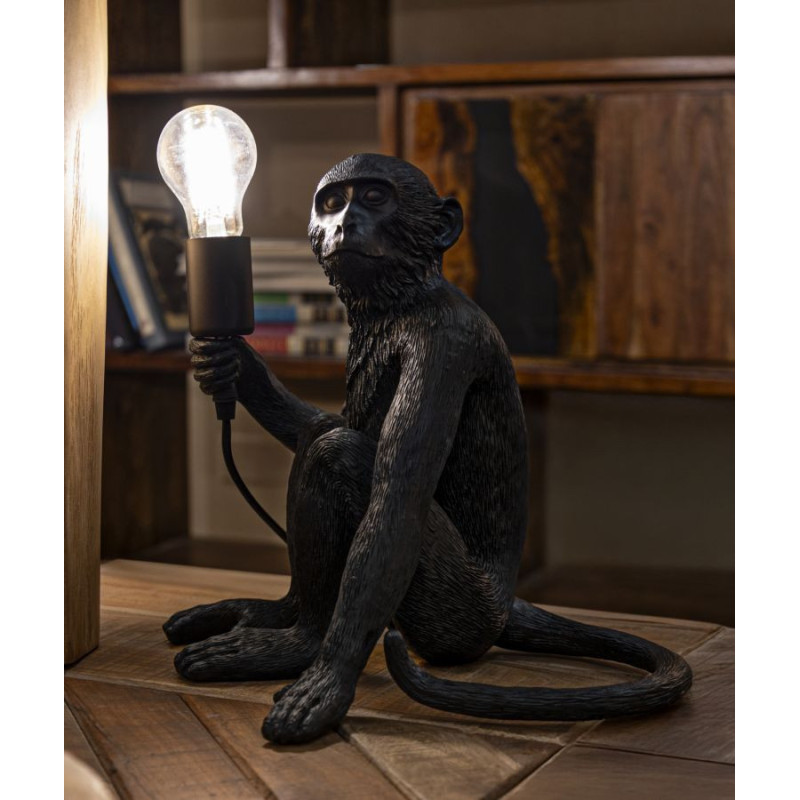 Lampadelle A Da Tavolo Monkey Seduta Nero cm 33x33x32