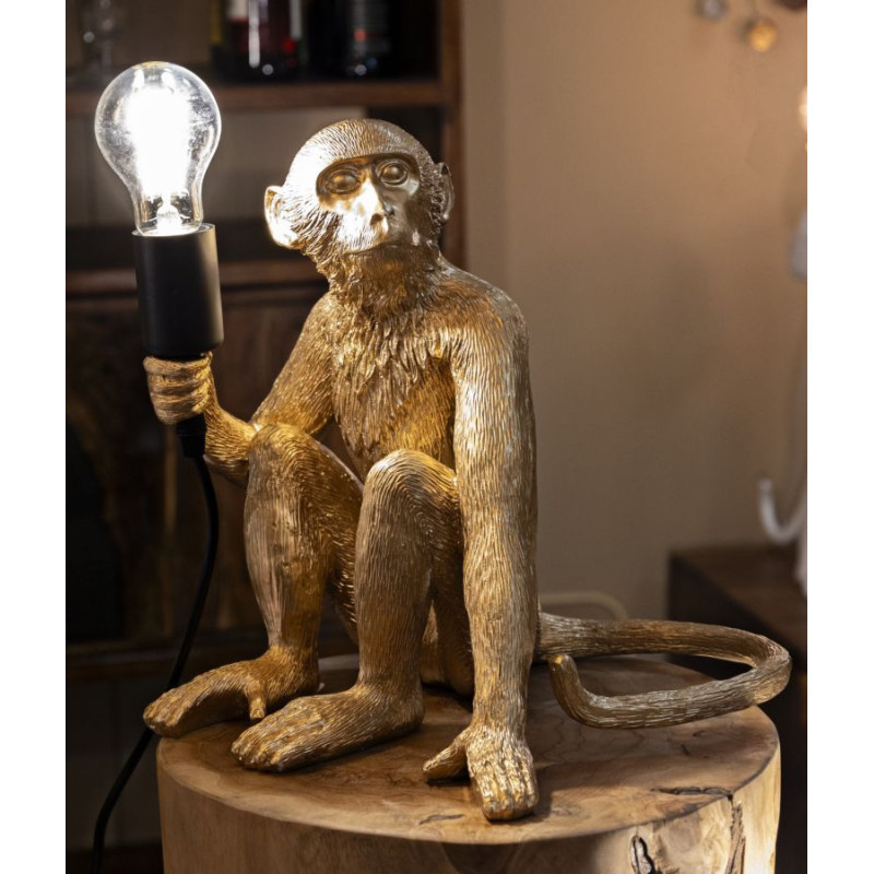 Lampadelle A Da Tavolo Monkey Seduta Oro cm 33x33x32