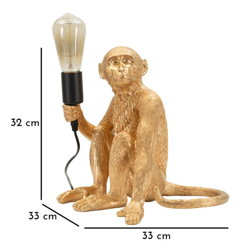 Lampadelle A Da Tavolo Monkey Seduta Oro cm 33x33x32