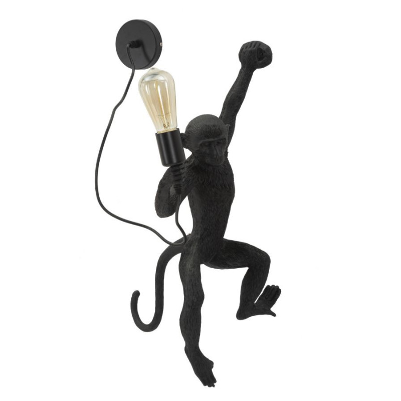 Lampadelle A Da Muro Monkey Nera cm 32x32x64