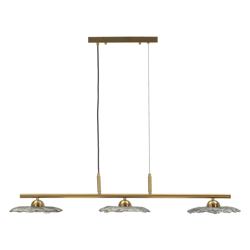 Lampadelle Ario Emily 3 Luci Vetro Grigio cm 100x24x18