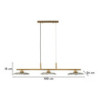 Lampadelle Ario Emily 3 Luci Vetro Grigio cm 100x24x18