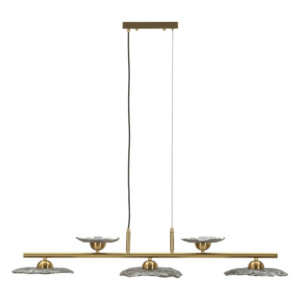 Lampadelle Ario Emily 5 Luci Vetro Grigio cm 100x24x18